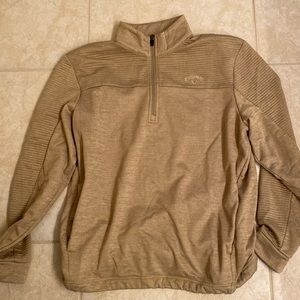 Callaway men’s medium three-quarter zip tan golf attire